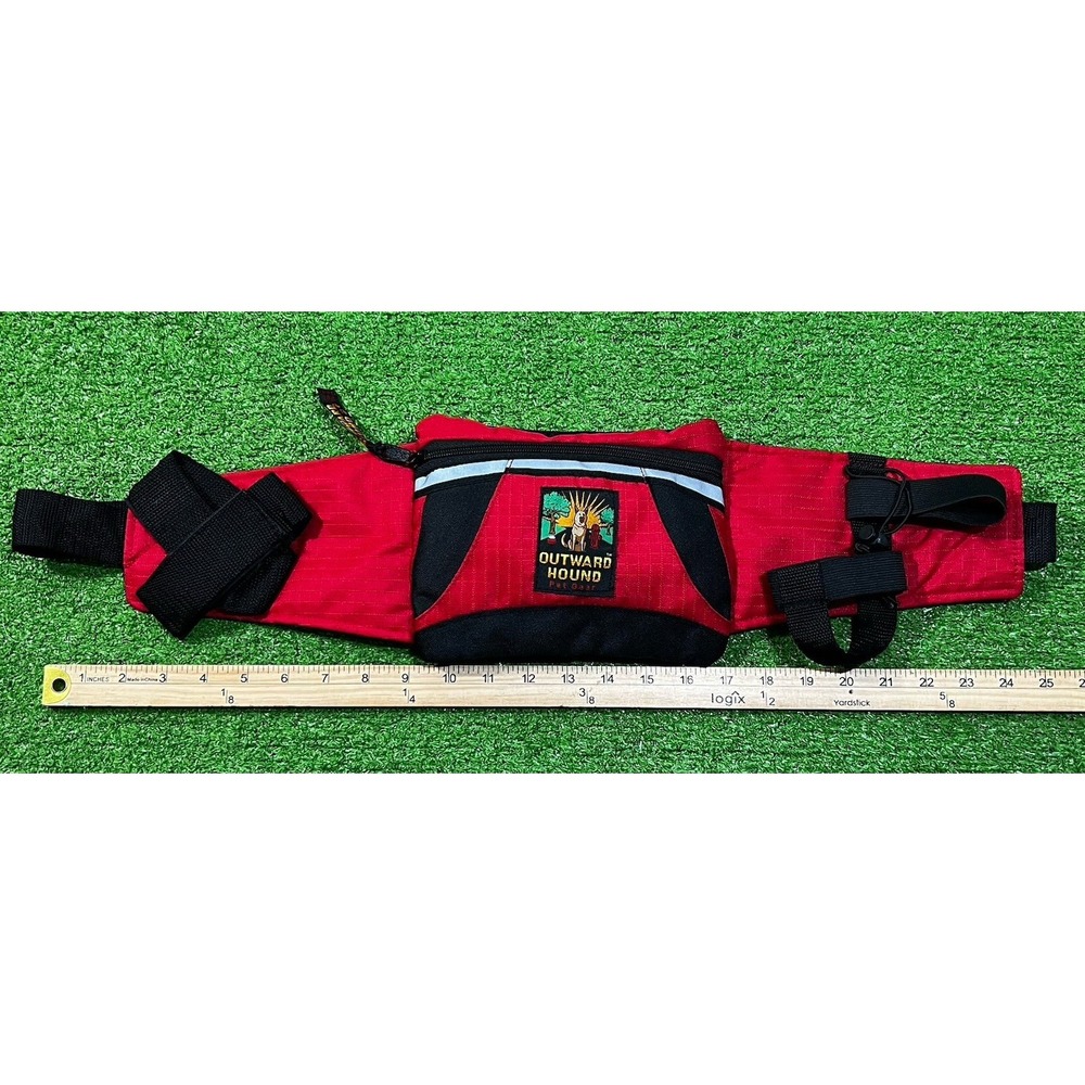 Vintage Fanny Pack Red Hiking‎ Outward HOUND  1990s Pet Gear Dog Park Logo NWOT